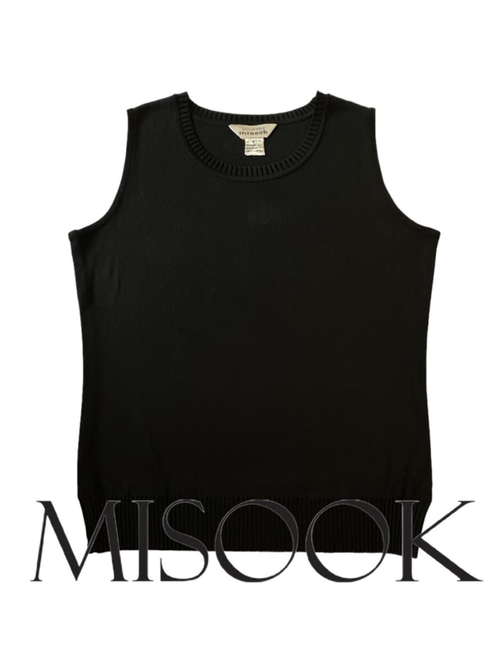 MISOOK | Classic Knit Tank Top Sleeveless Shirt Blouse Shell Layer Ribbed Hem